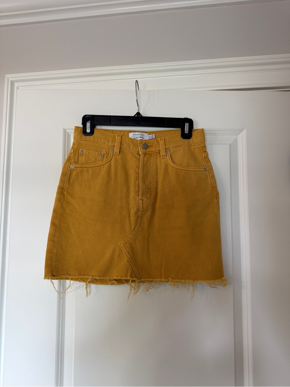 & Other Stories Mustard Yellow Denim Mini Skirt